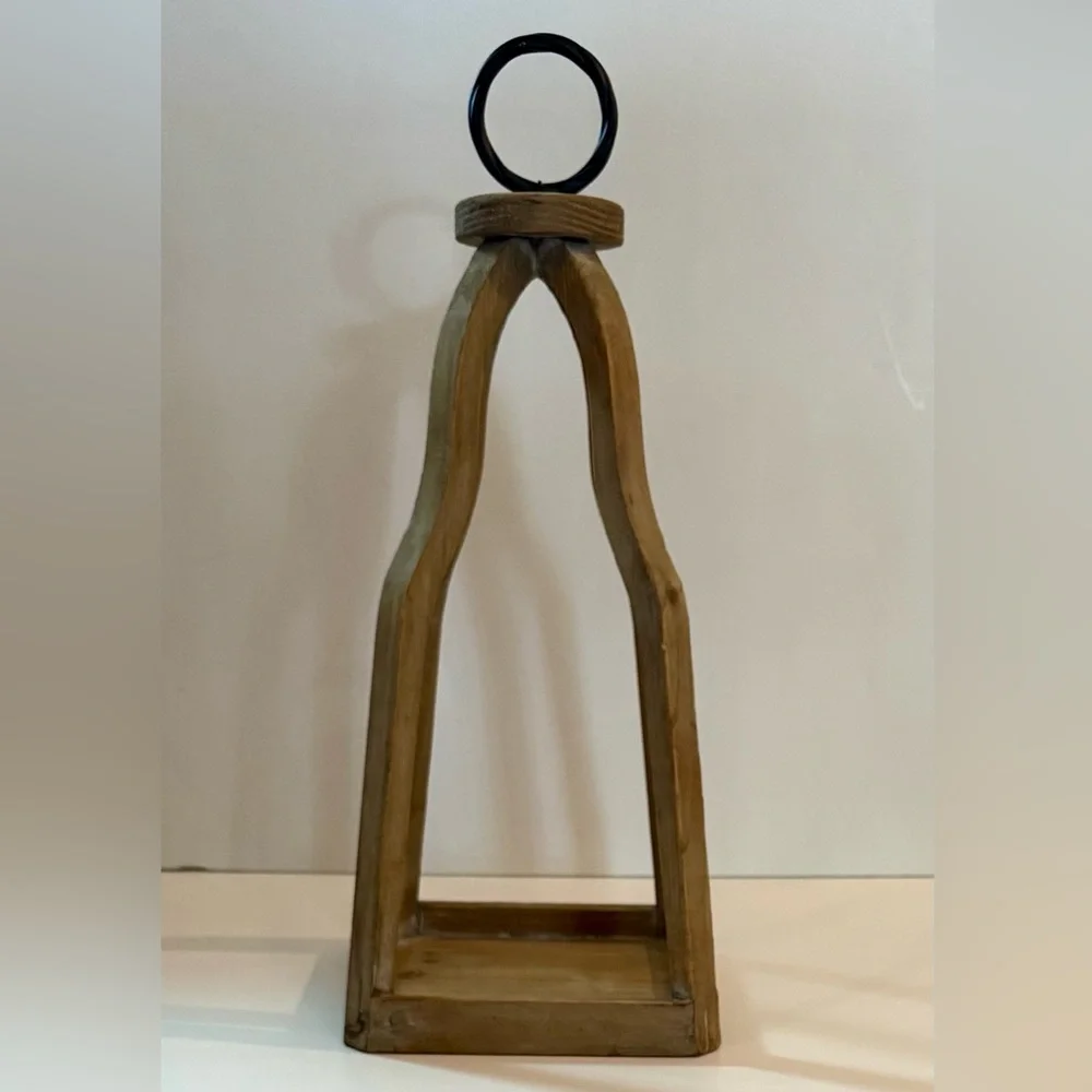 NWT✨Natural Open Wood Frame Lantern - Picture 2 of 11